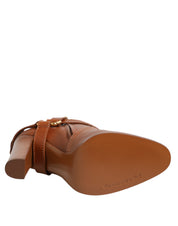 Dolce & Gabbana Brown Leather DG Logo Buckle Ankle Boots Shoes Dolce & Gabbana