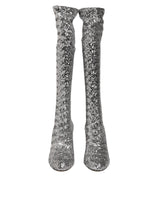 Shoes Silver Sequins Glitter High Heel Boot Shoes