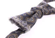 Blue Silk Baroque Fantasi Tied Bow Tie Papillon