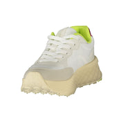 White Polyurethane Women Sneaker