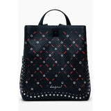 Nero Polyurethane Women Mini Backpack