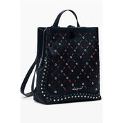 Nero Polyurethane Women Mini Backpack