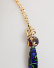 Dolce & Gabbana Multicolor Murano Glass Beads Gold Brass Chain Jewelry Necklace Dolce & Gabbana