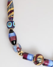 Multicolor Murano Glass Beads Gold Brass Chain Jewelry Necklace