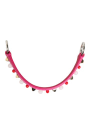 Pink Embellished Leather Bag Handle Women Shoulder Strap