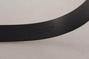 Calf Leather Silver Tone Black Metal Buckle Belt