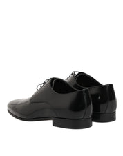 Black Calfskin Leather Derby Men Dress Shoes
