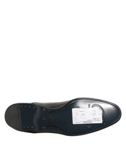 Black Calfskin Leather Derby Men Dress Shoes