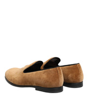 Brown Suede Slip On Men Loafers Formal Shoes