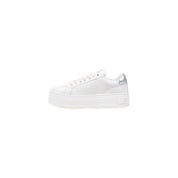 Silver Leather Platform Sneakers