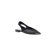Black Leather Flat Sandals