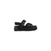 Black Leather Flat Sandals