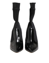 Black Stretch Stilettos Booties Socks Shoes