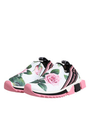 White Rose Print Sorrento Sneakers Shoes