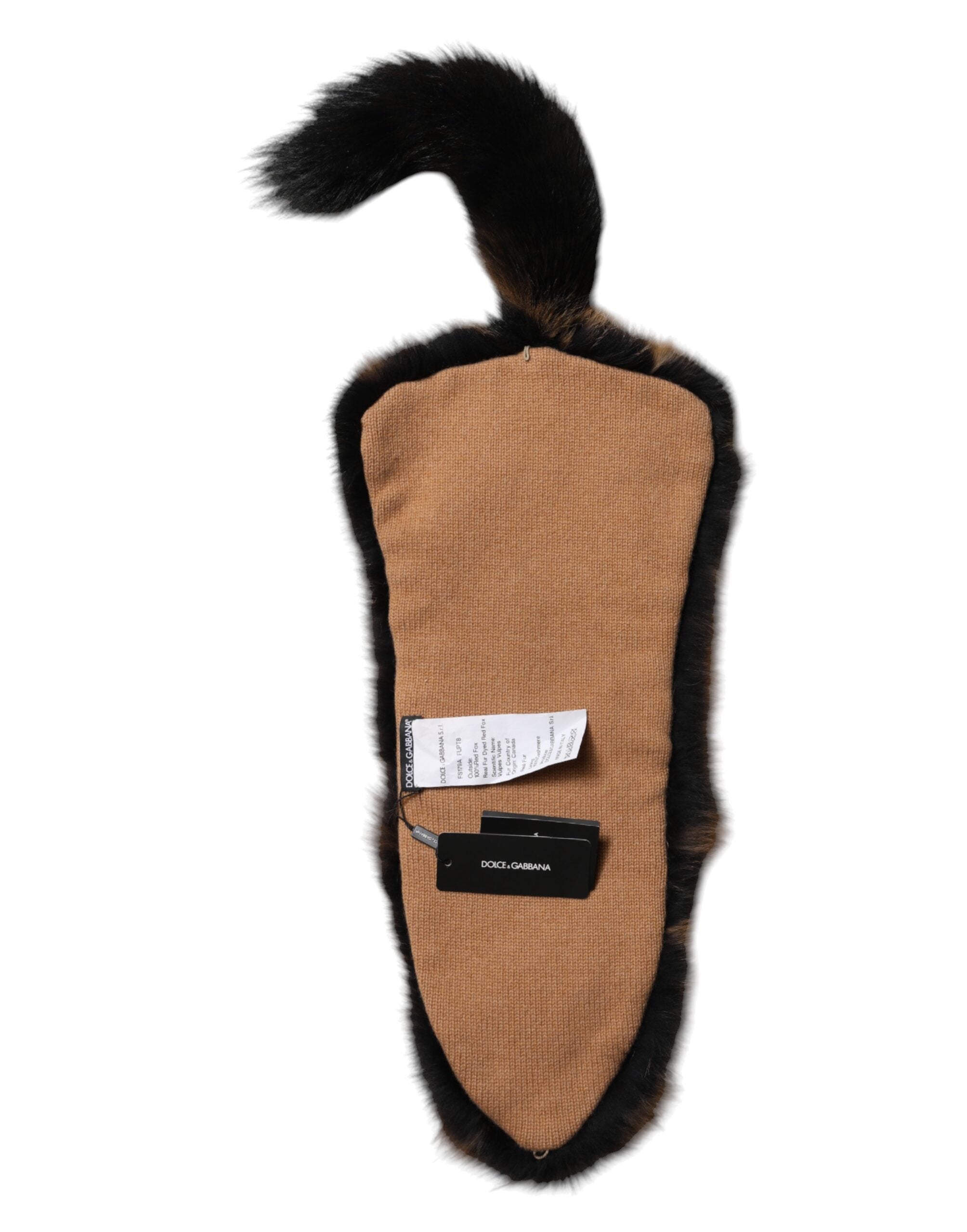 Brown Red Fox Fur Neck Cashmere Warmer Scarf