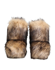 Brown Faux Skim Ski Fur Men Short Boots Shoes
