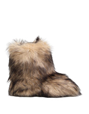 Brown Faux Skim Ski Fur Men Short Boots Shoes