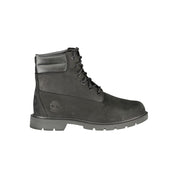 Black Leather Women Ankle Boot
