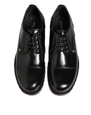 Black Leather Studded Men Formal Derby Shoes