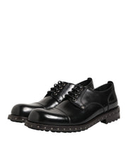 Black Leather Studded Men Formal Derby Shoes
