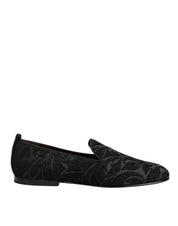 Dolce & Gabbana Black Brocade Loafers Slip On Men Dress Shoes Dolce & Gabbana