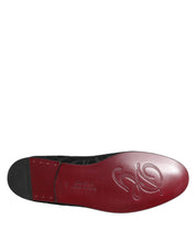 Black Brocade Loafers Slip On Men Dress Shoes