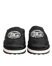 Black Nylon Low Top Slip On Sneaker Shoes