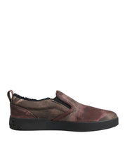 Dolce & Gabbana Multicolor Cotton Low Top Slip On Men Sneakers Shoes