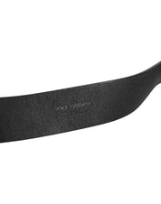 Black Leather Metal Buckle Classic Men Belt