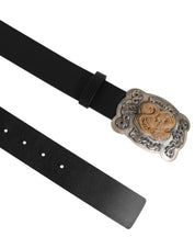 Black Leather Gothic Dragon Metal Buckle Belt