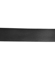 Black Leather Side Rings Brass Buckle Belt