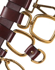 Brown Key Ring Clip Attachments Buckle Belt