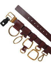 Brown Key Ring Clip Attachments Buckle Belt