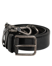 Dolce & Gabbana Black Key Ring Clip Attachments Buckle Belt