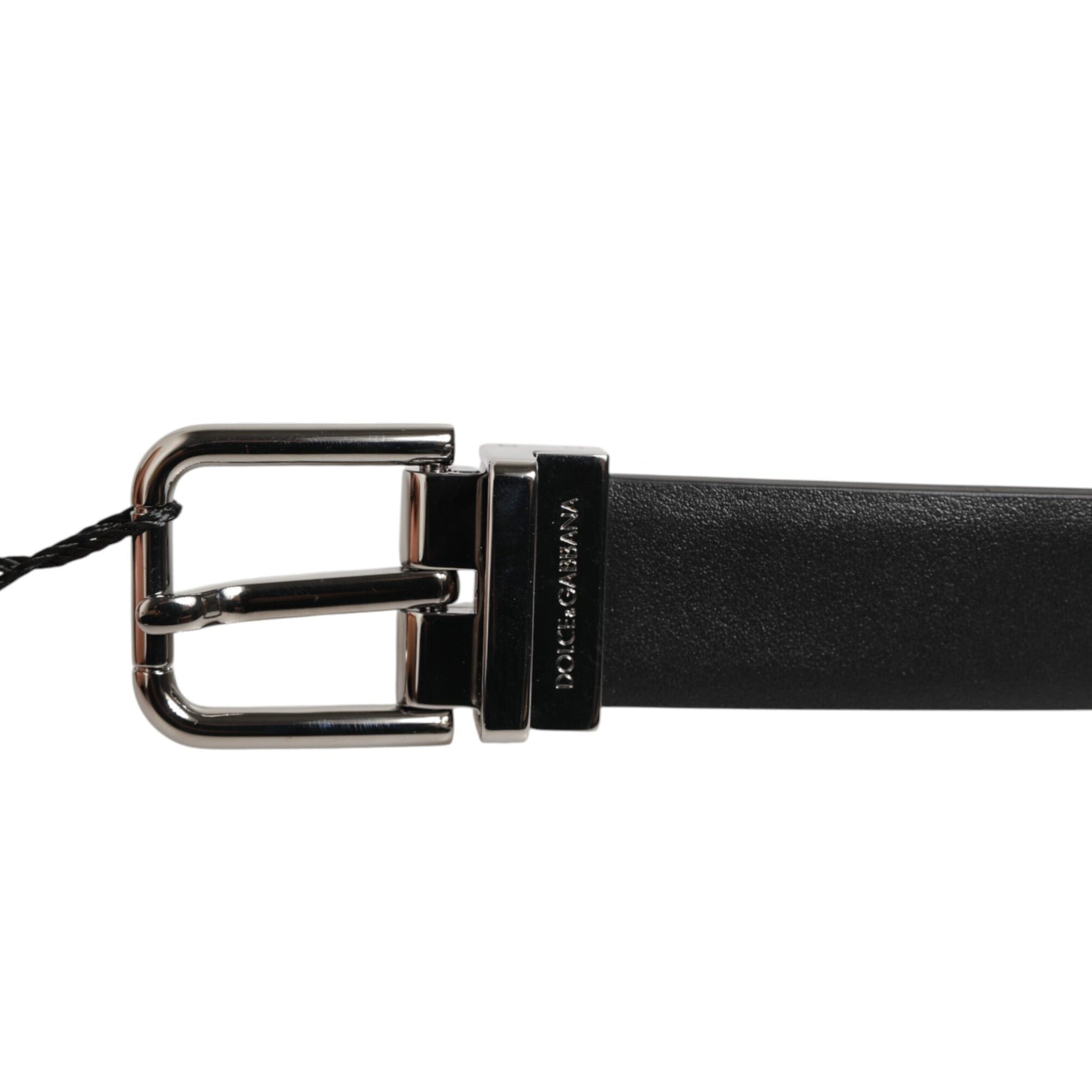 Dolce & Gabbana Black Leather Studded Silver-Tone Buckle Belt Dolce & Gabbana