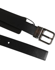 Dolce & Gabbana Black Leather Studded Silver-Tone Buckle Belt Dolce & Gabbana