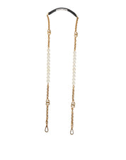 Black Leather Gold Chain Bag Accessory Shoulder Strap