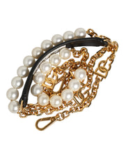 Black Leather Gold Chain Bag Accessory Shoulder Strap