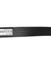 Brown Glossy Leather Classic Metal Buckle Belt