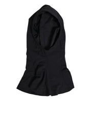 Black Nylon Elastane Balaclava Hood Face Cover Hat