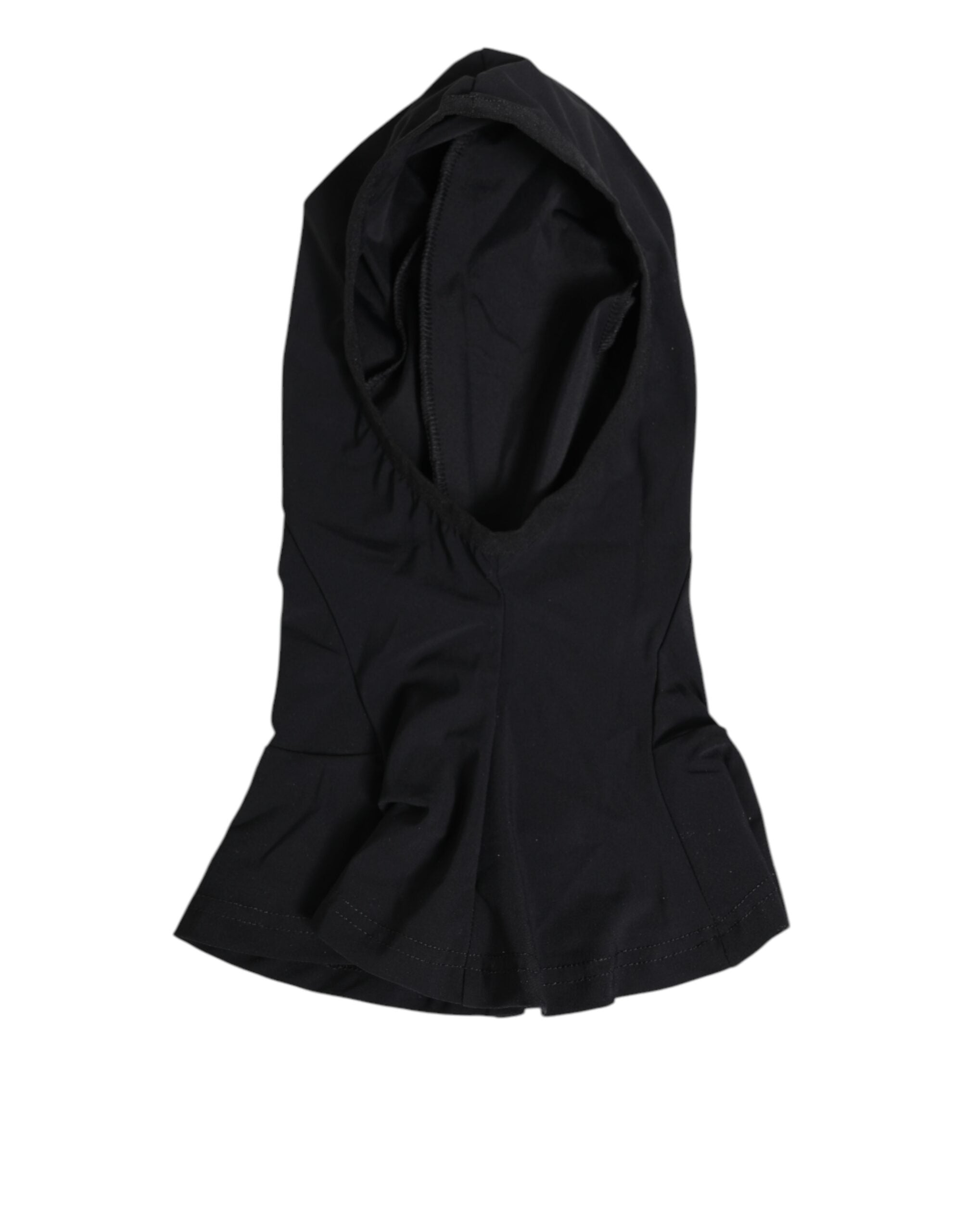 Black Nylon Elastane Balaclava Hood Face Cover Hat