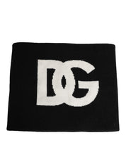 Dolce & Gabbana Black D&G Logo Cashmere Knitted Men One Size Scarf Dolce & Gabbana