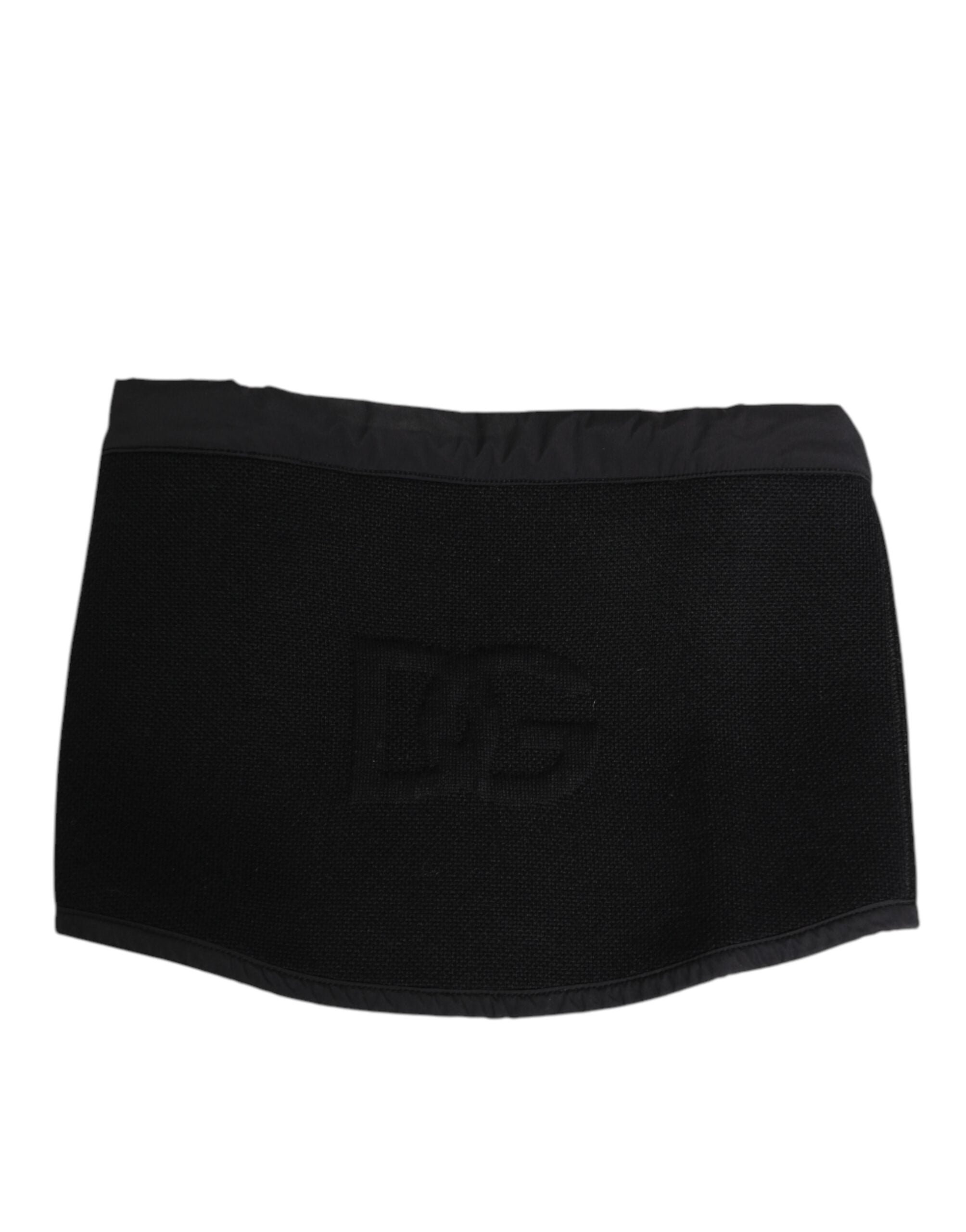 Dolce & Gabbana Black Lace Stole Knitted DG Logo Men One Size Scarf Dolce & Gabbana