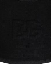 Dolce & Gabbana Black Lace Stole Knitted DG Logo Men One Size Scarf Dolce & Gabbana