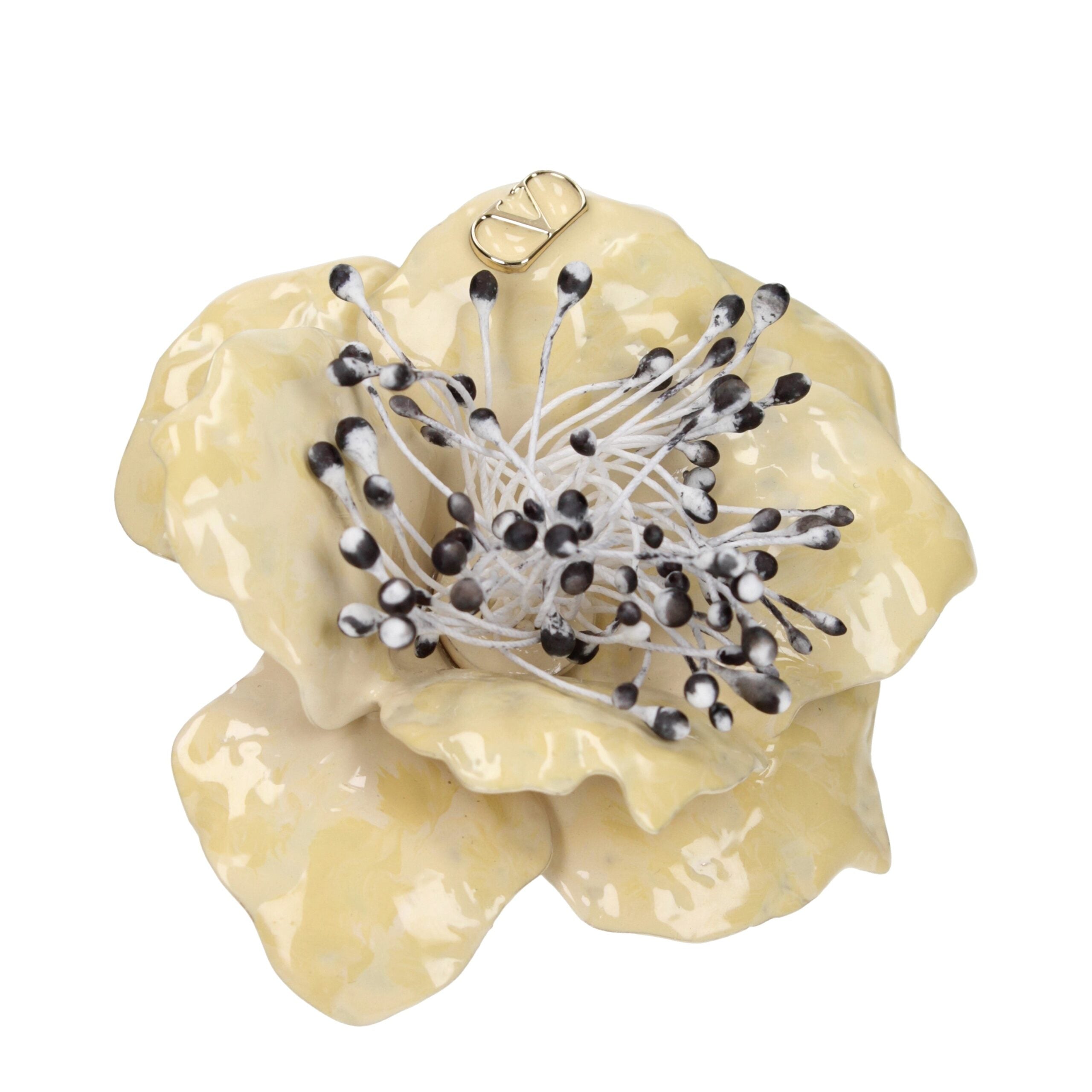 Beige Metal Broch