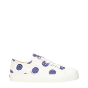 White Fabric Low Top Sneakers