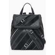Black Polyurethane Women Backpack