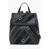 Black Polyurethane Women Backpack