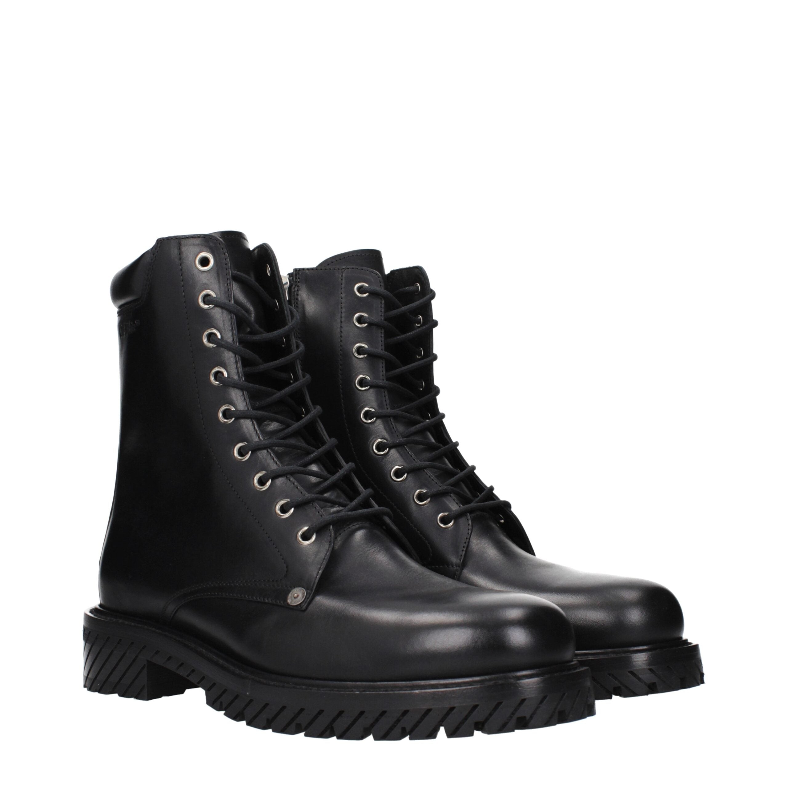 Black Leather Ankle Boots