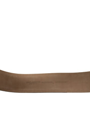 Black Leather Classic Metal Oval Buckle Belt